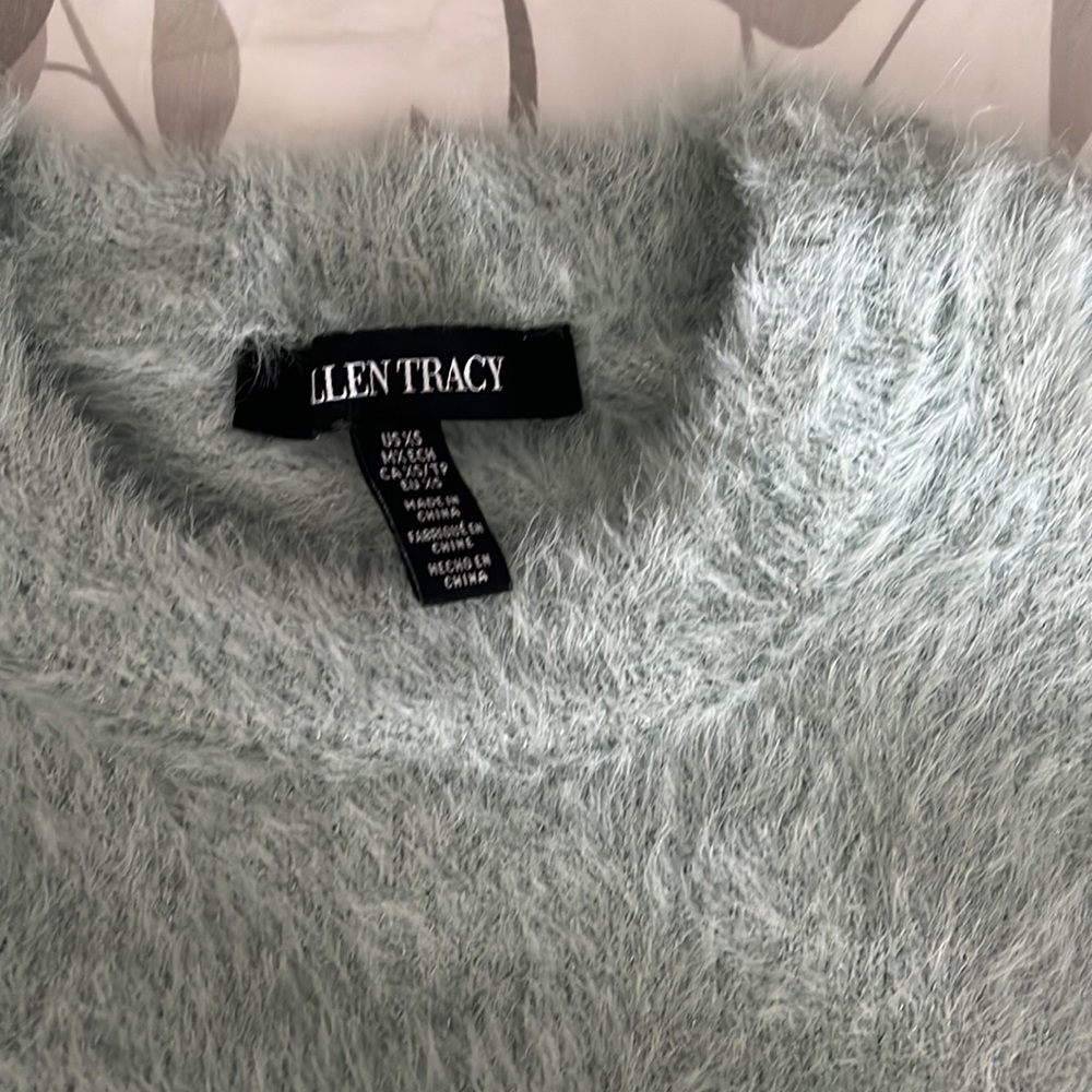 Fuzzy Soft Green Sweater With A Hint Of Sparkle T… - image 2